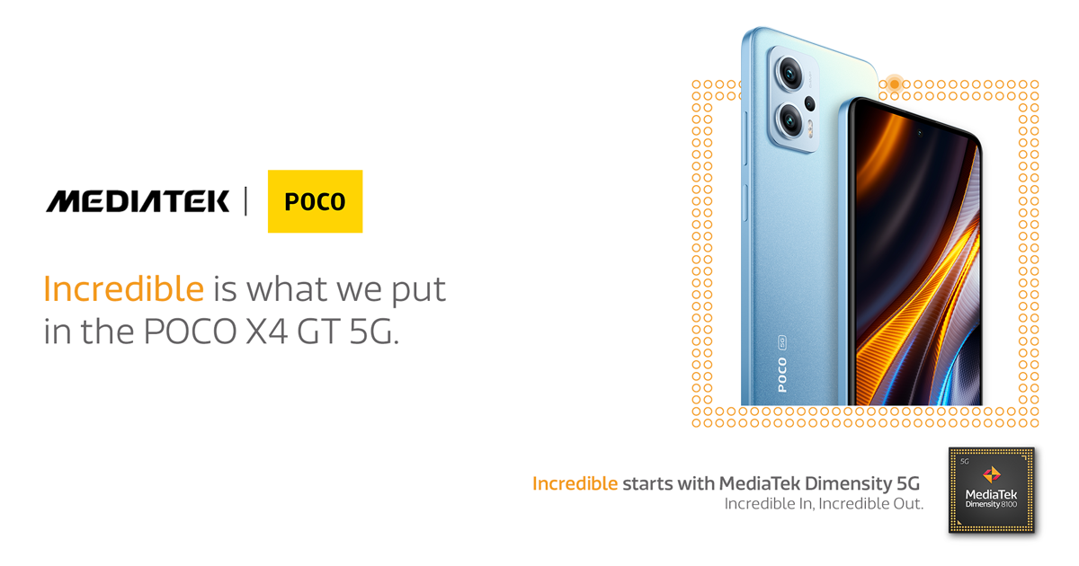 POCO X4 GT powered by MediaTek Dimensity 8100